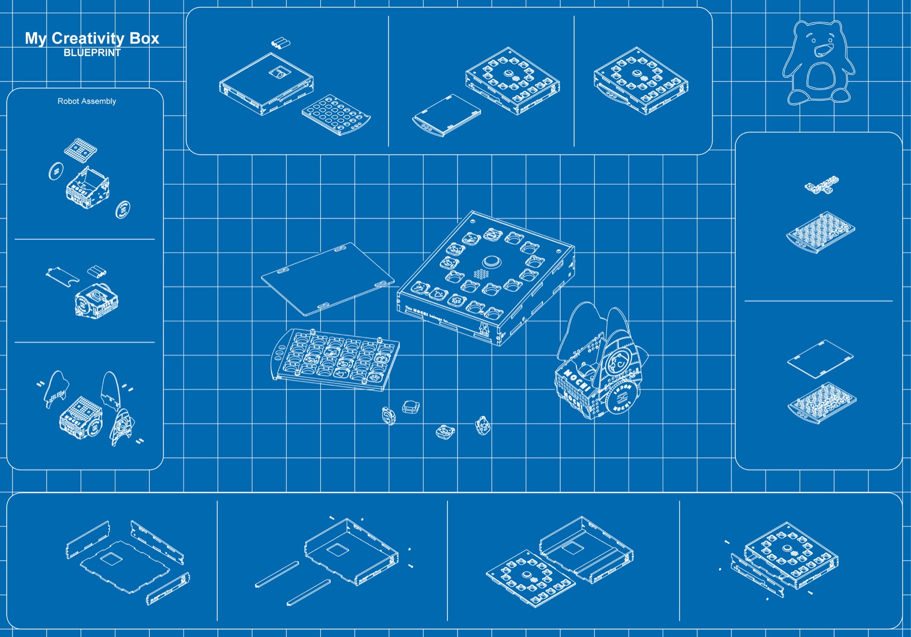 The first Mochi exploded assembly blueprint