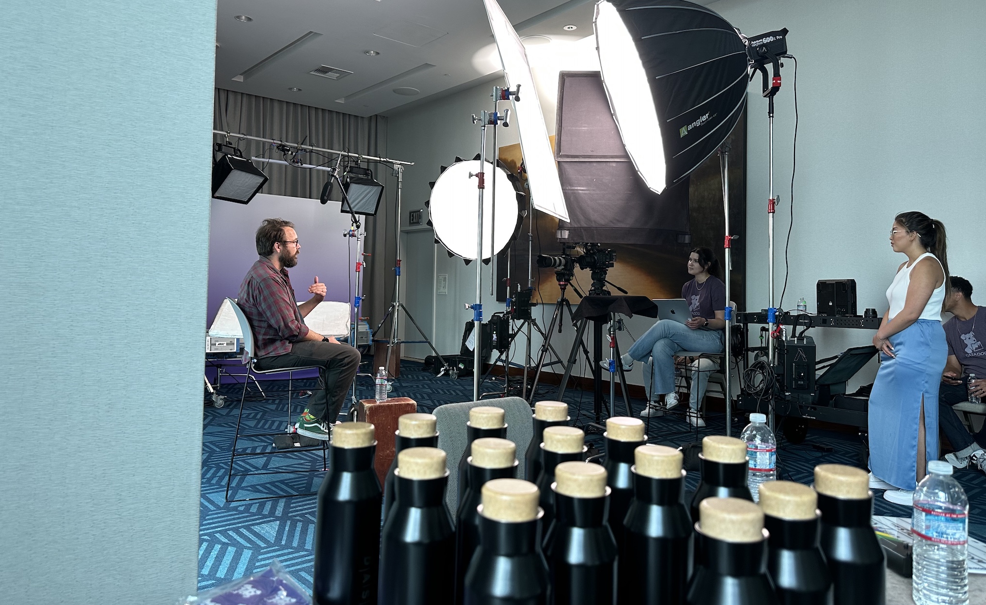 On set for the Observability Visionaries executive interviews.